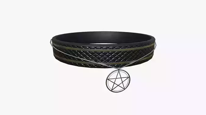 Gothic Collar D01 Black Silver - Character Fashion Design Low-poly 3D model