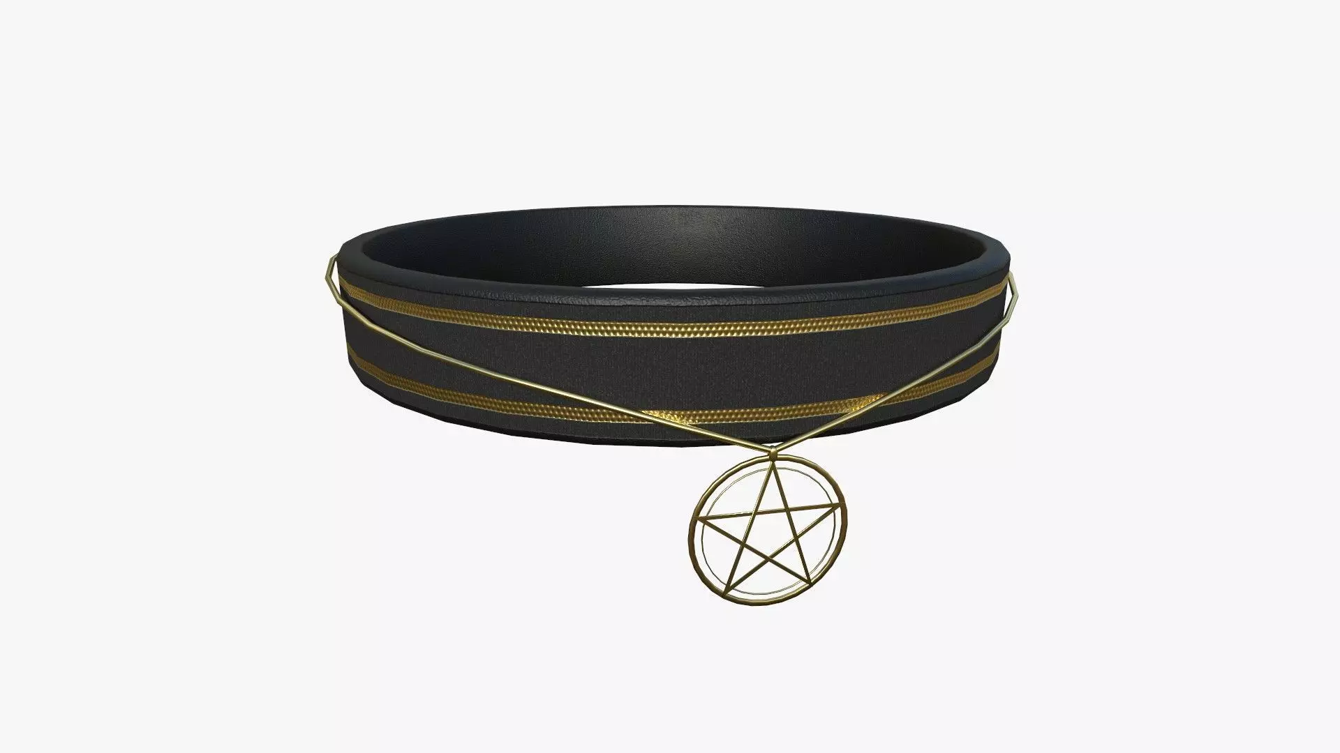 Gothic Collar D02 Black Gold - Character Fashion Design Low-poly 3D model