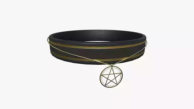 Gothic Collar D02 Black Gold - Character Fashion Design Low-poly 3D model