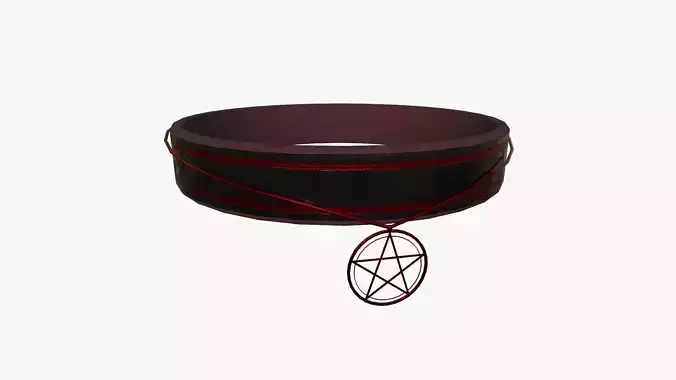 Gothic Collar D03 Black Red - Character Fashion Design Low-poly 3D model