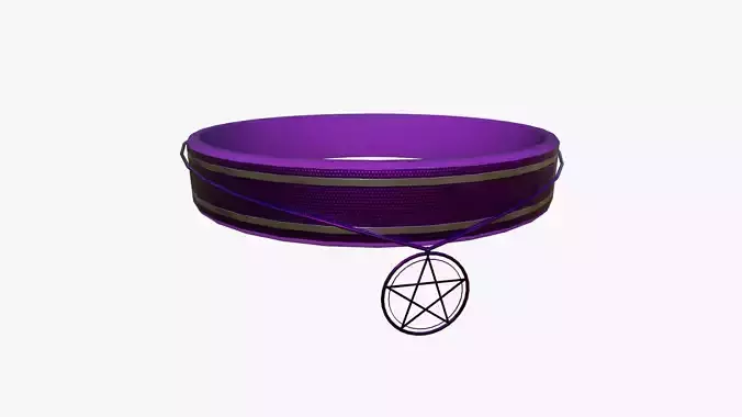Gothic Collar D04 Purple - Character Fashion Design Low-poly 3D model