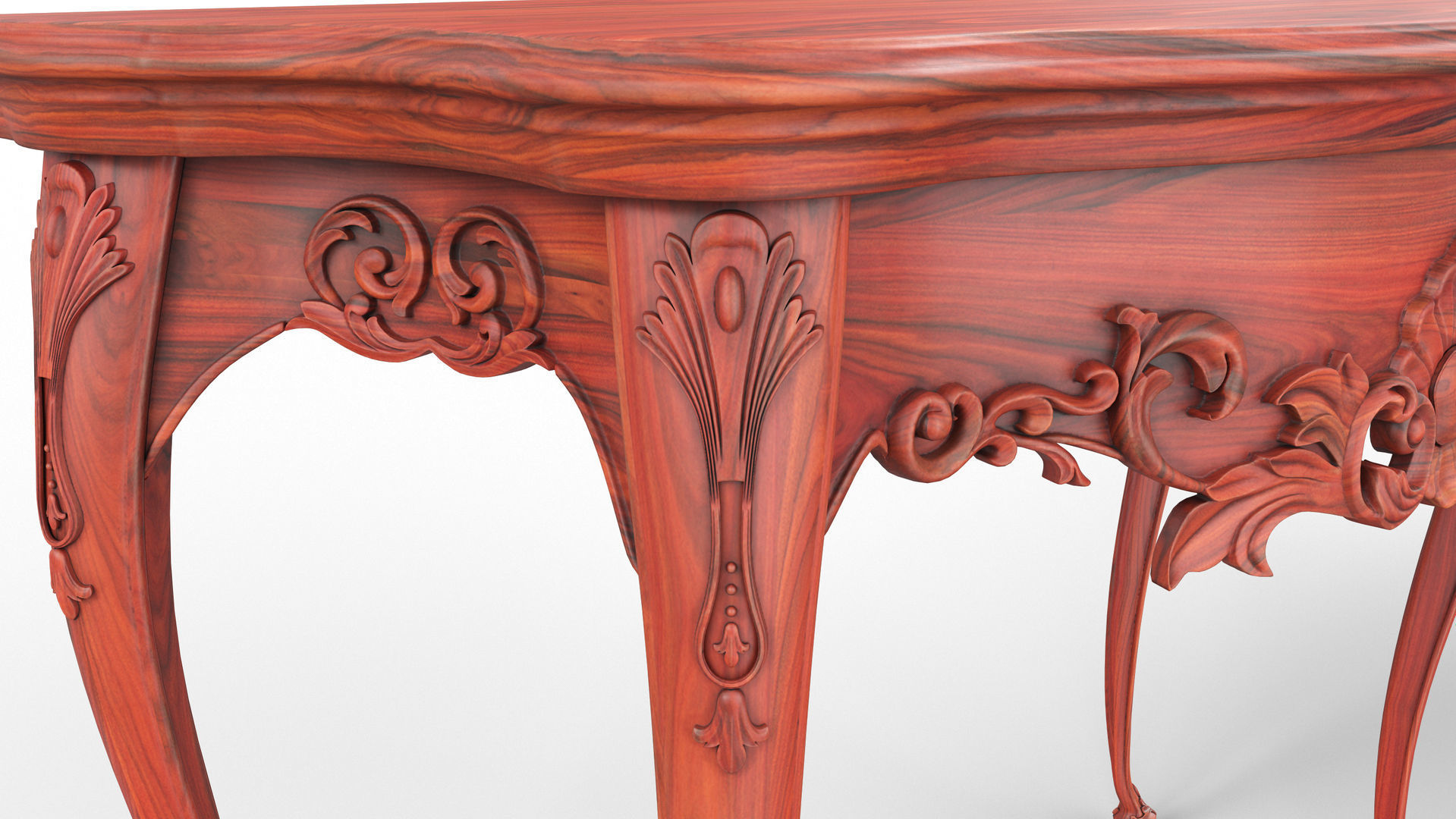 Wooden classic console table 01 04 3D model_5