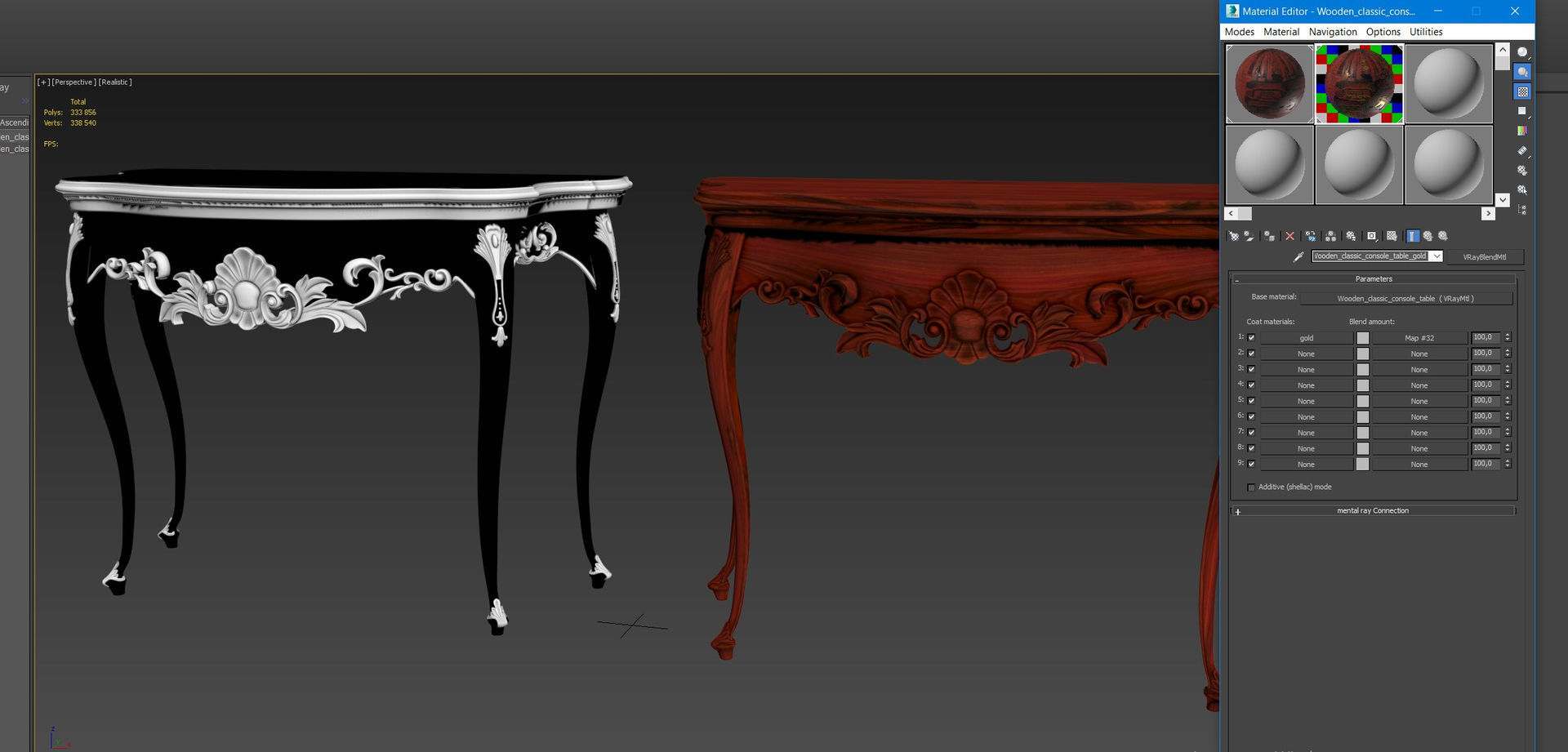 Wooden classic console table 01 04 3D model_25