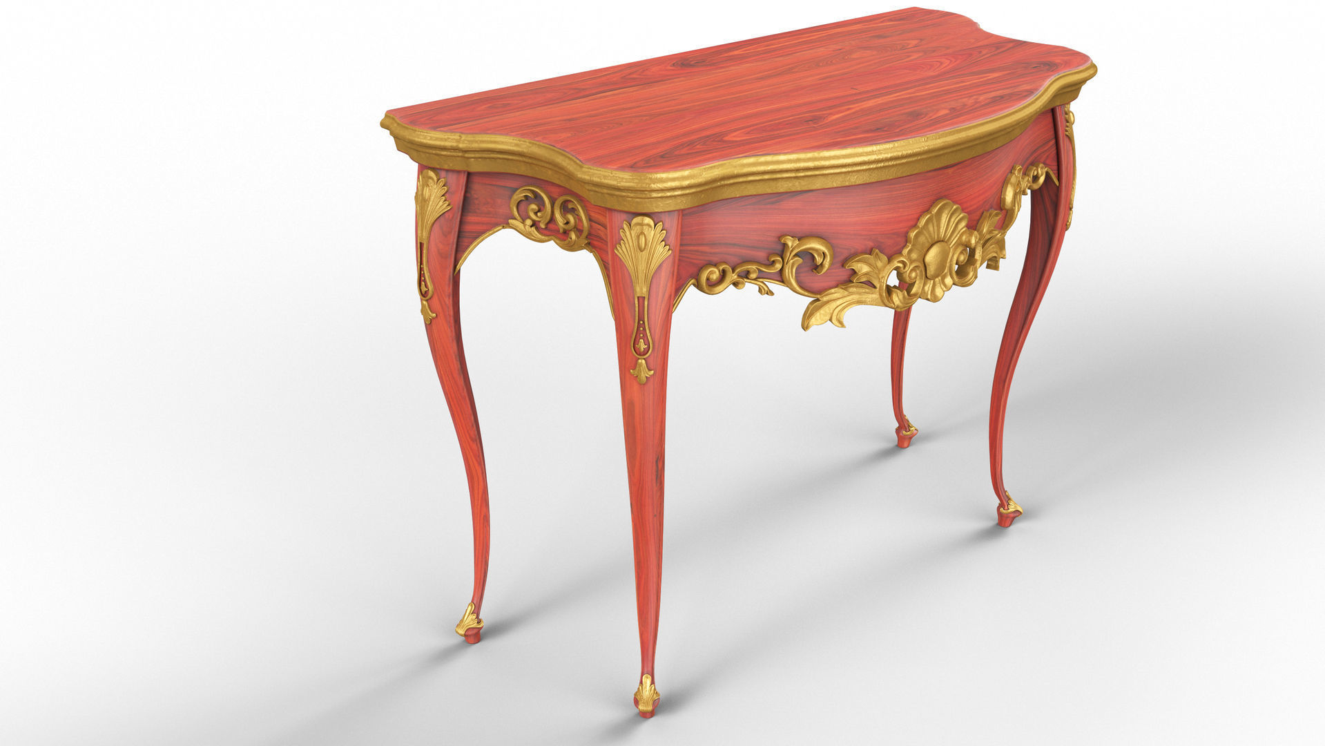 Wooden classic console table 01 04 3D model_10