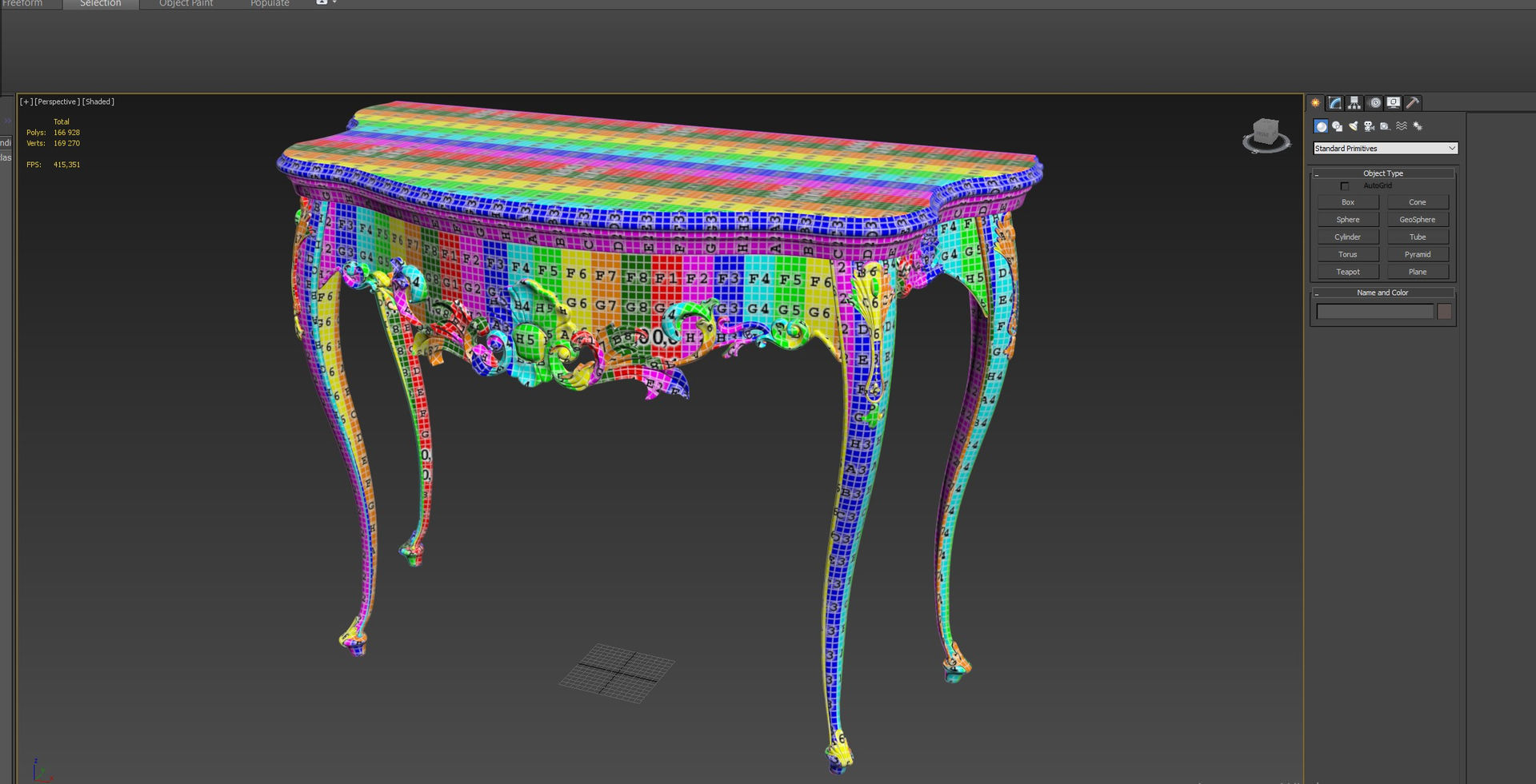 Wooden classic console table 01 04 3D model_27