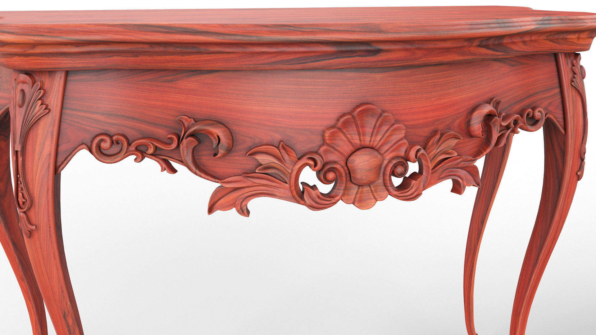 Wooden classic console table 01 04 3D model_4