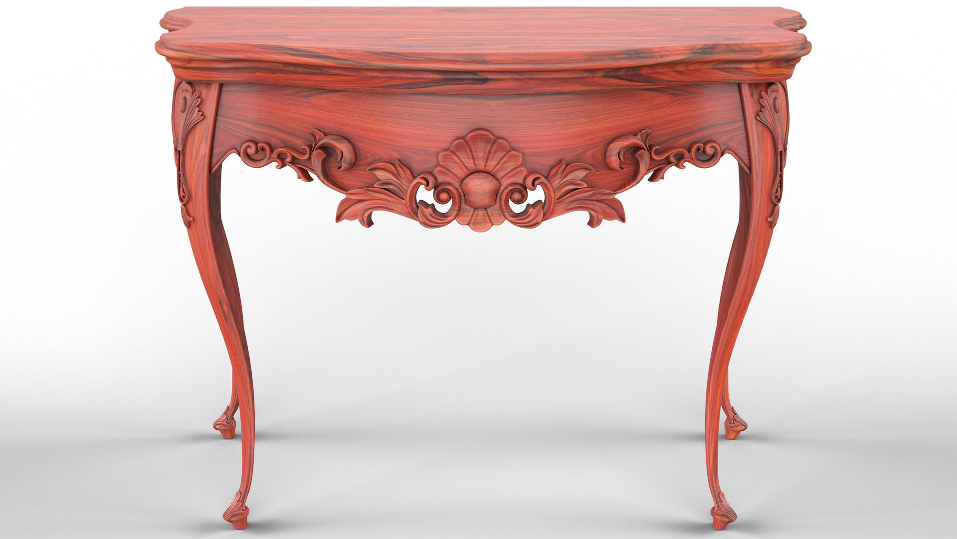 Wooden classic console table 01 04 3D model_1