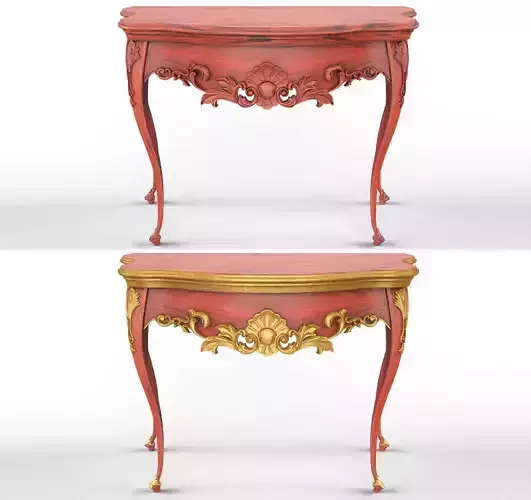 Wooden classic console table 01 04