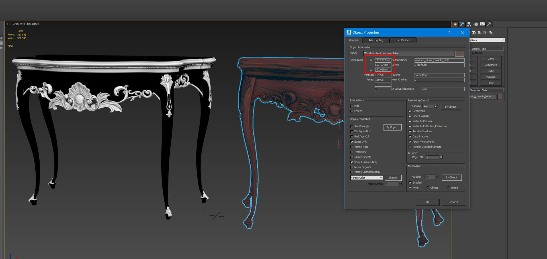 Wooden classic console table 01 04 3D model_26