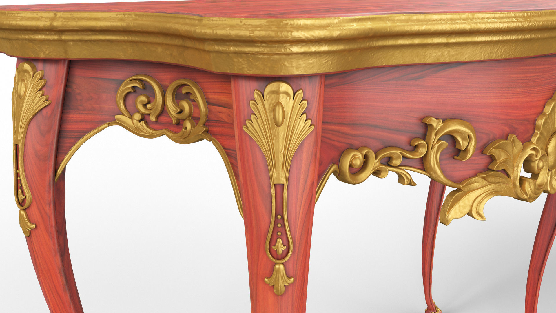 Wooden classic console table 01 04 3D model_13