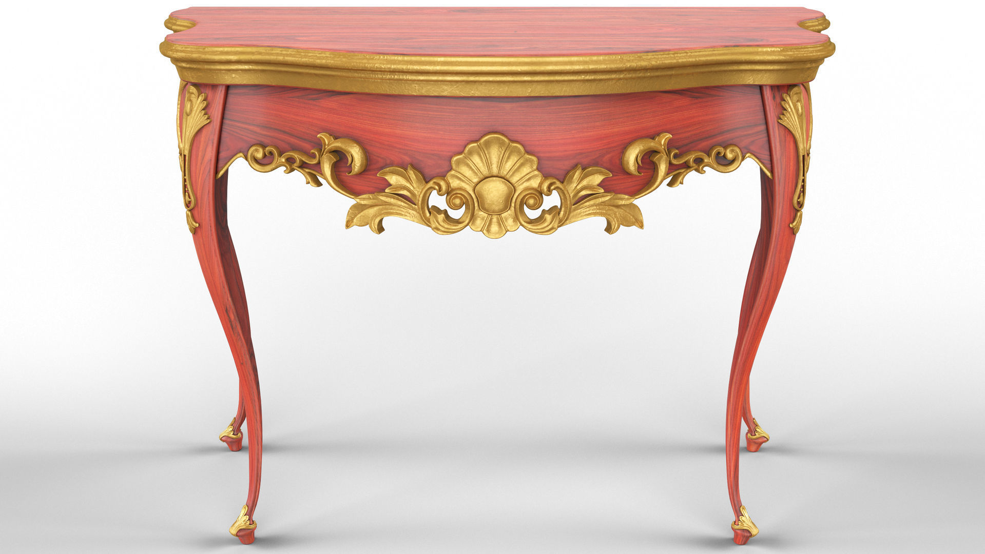 Wooden classic console table 01 04 3D model_9