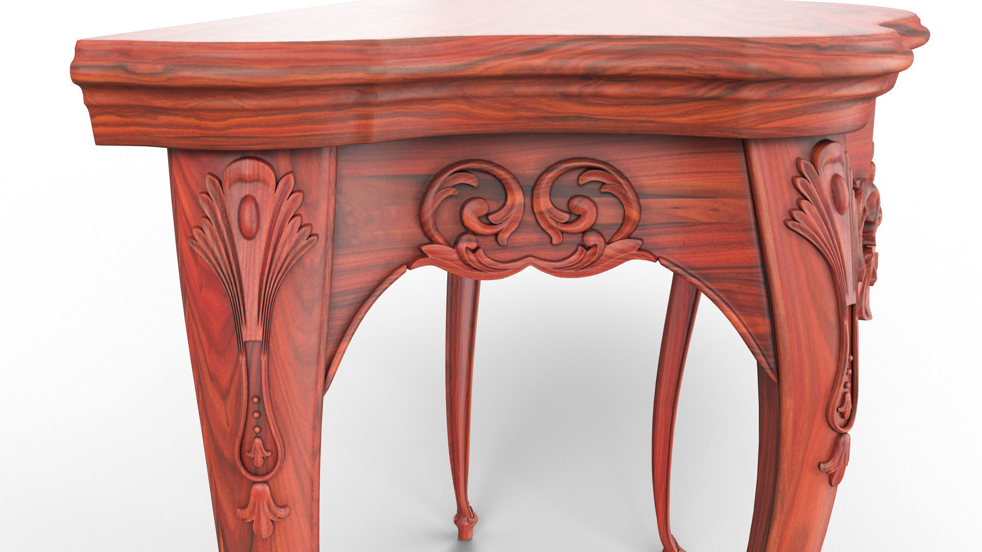 Wooden classic console table 01 04 3D model_7