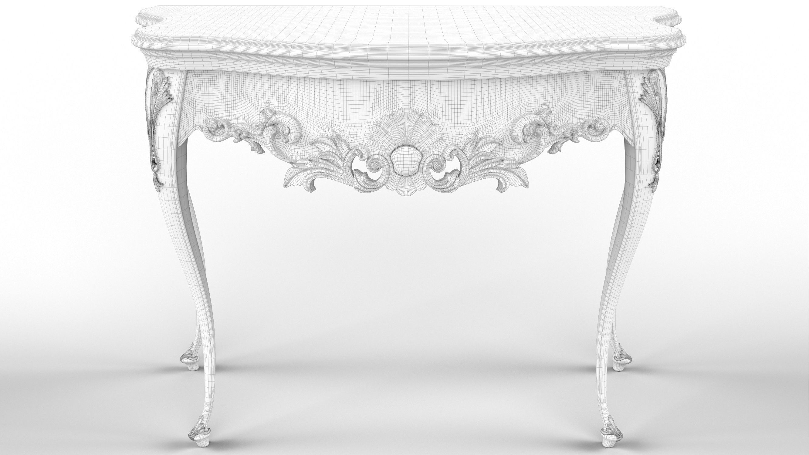 Wooden classic console table 01 04 3D model_16
