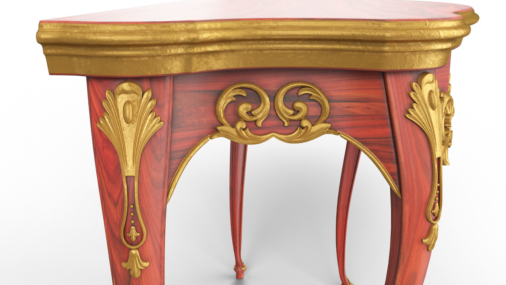 Wooden classic console table 01 04 3D model_15