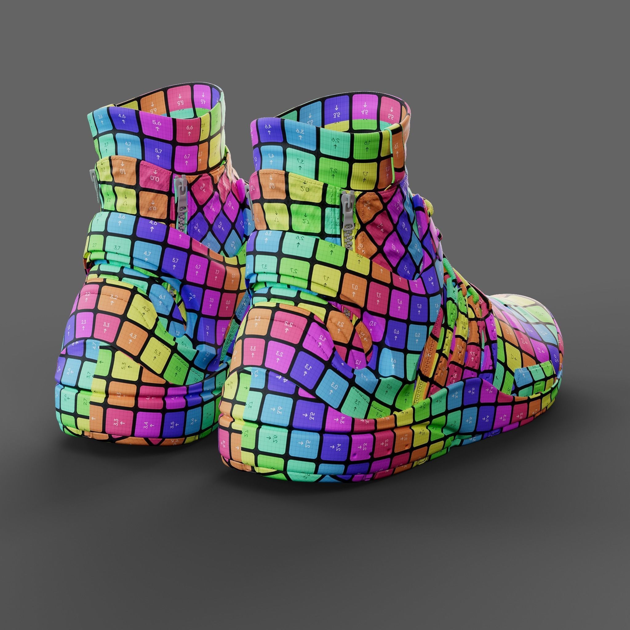 Realistic Cyberpunk Sport Shoes 3D model_30