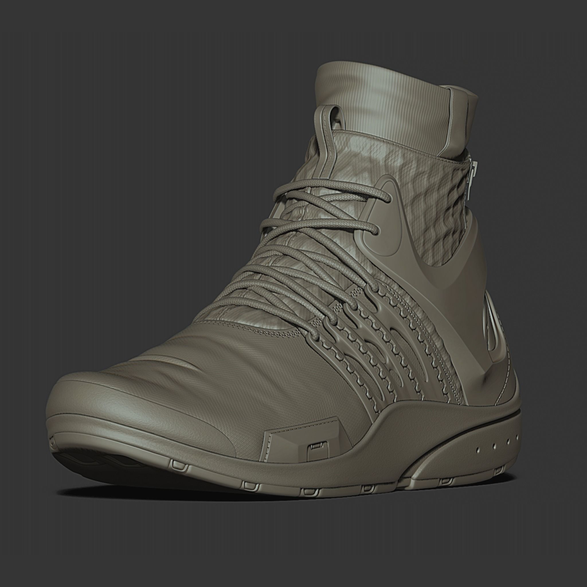 Realistic Cyberpunk Sport Shoes 3D model_11