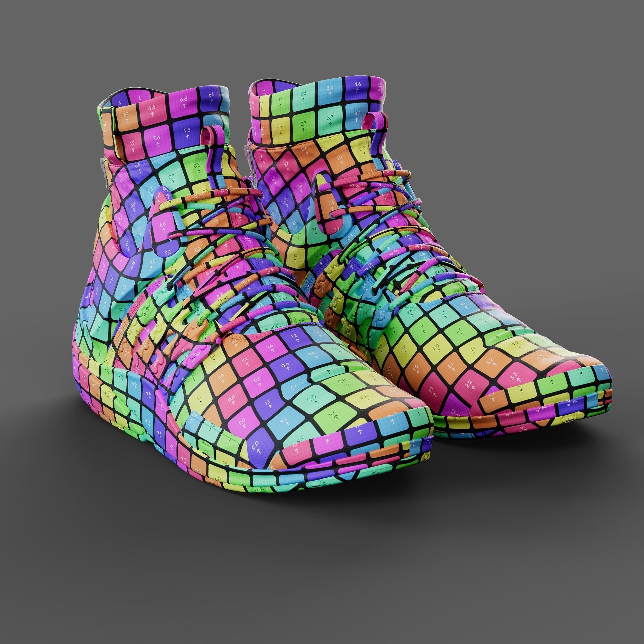 Realistic Cyberpunk Sport Shoes 3D model_34