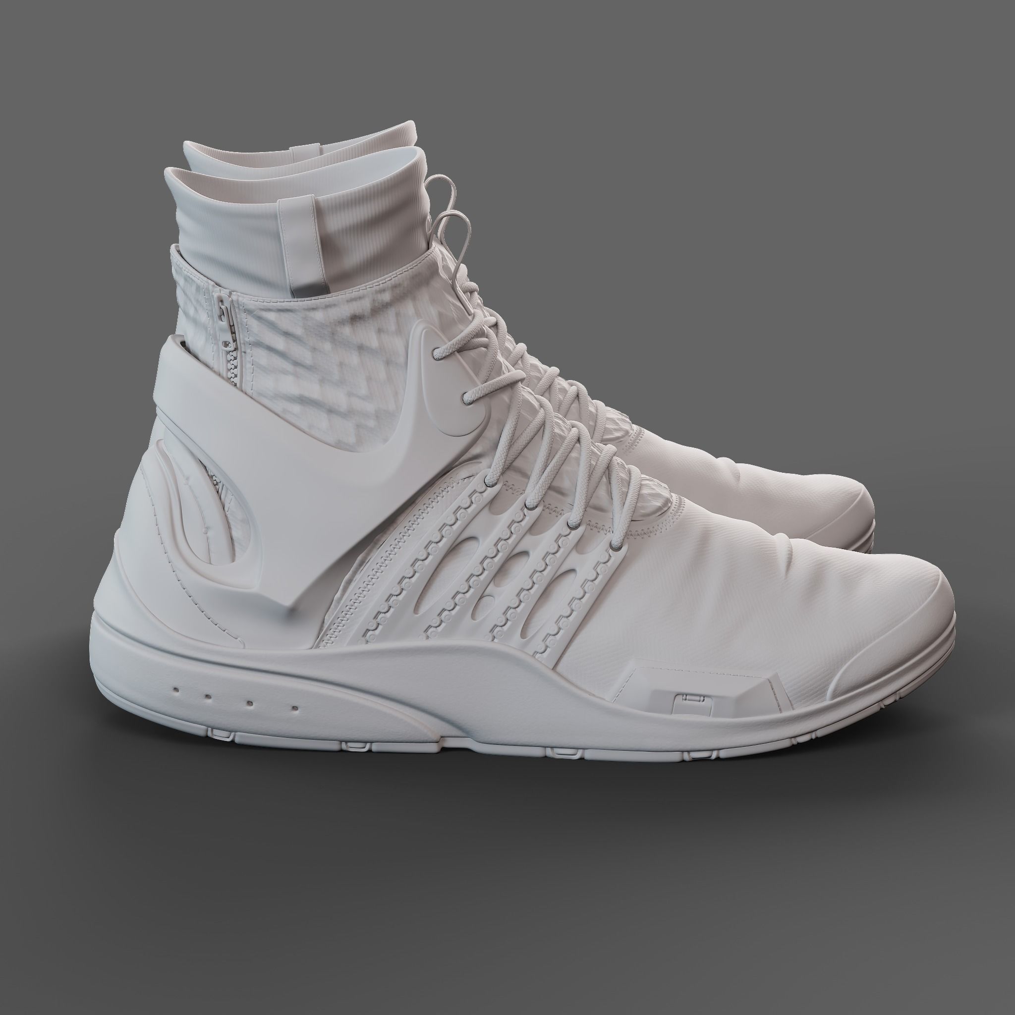 Realistic Cyberpunk Sport Shoes 3D model_8