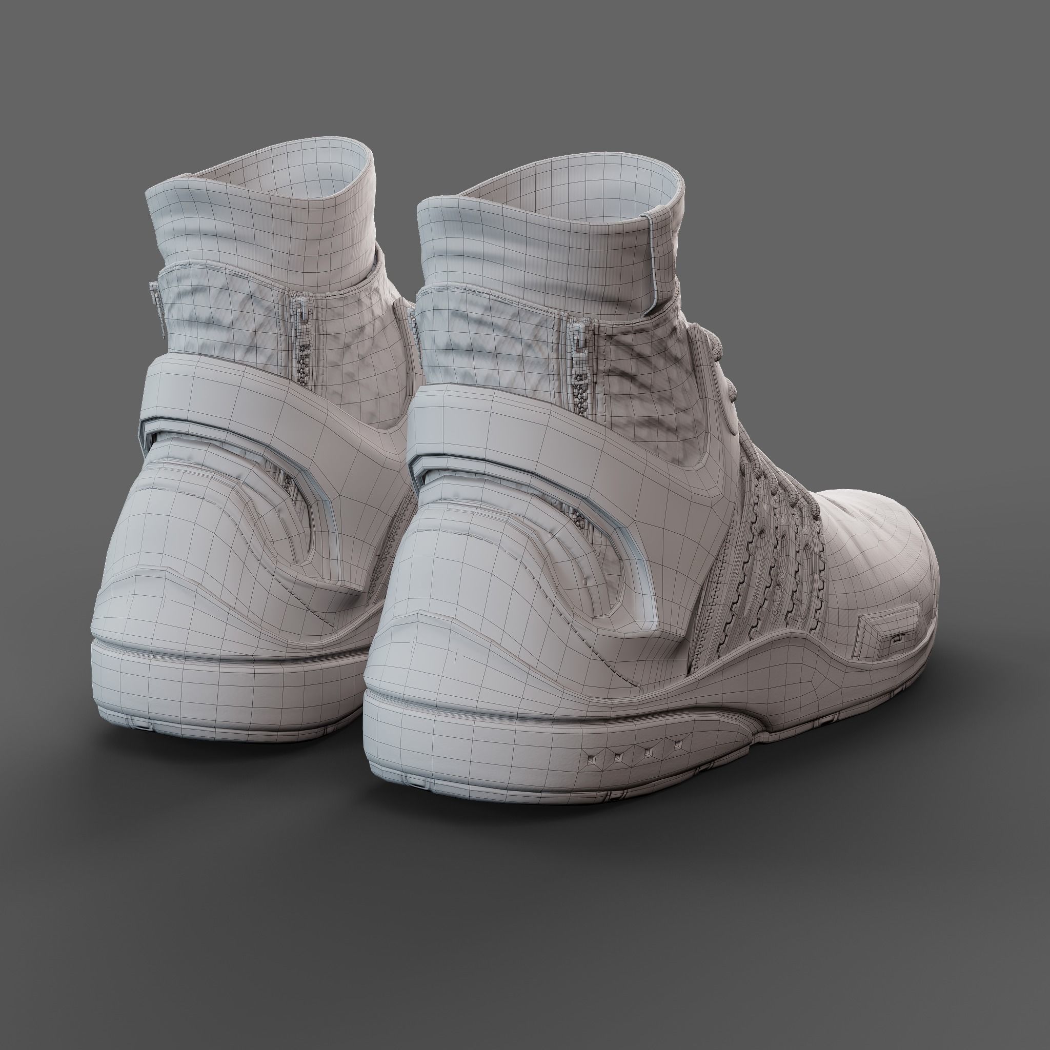Realistic Cyberpunk Sport Shoes 3D model_19