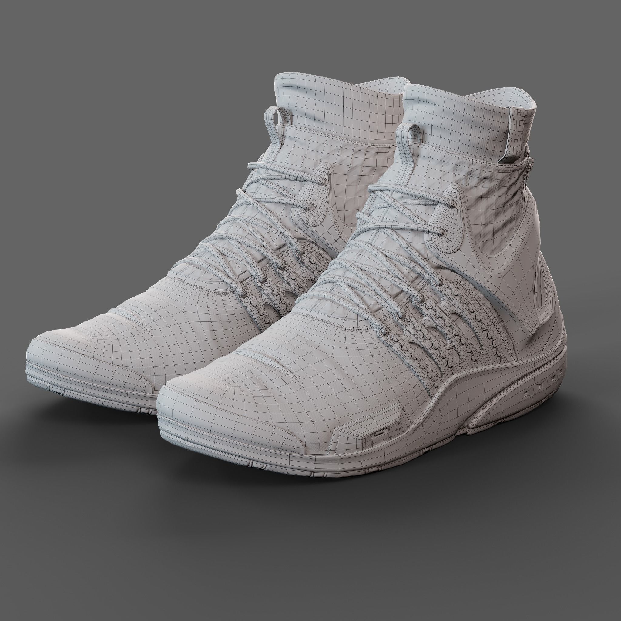 Realistic Cyberpunk Sport Shoes 3D model_13