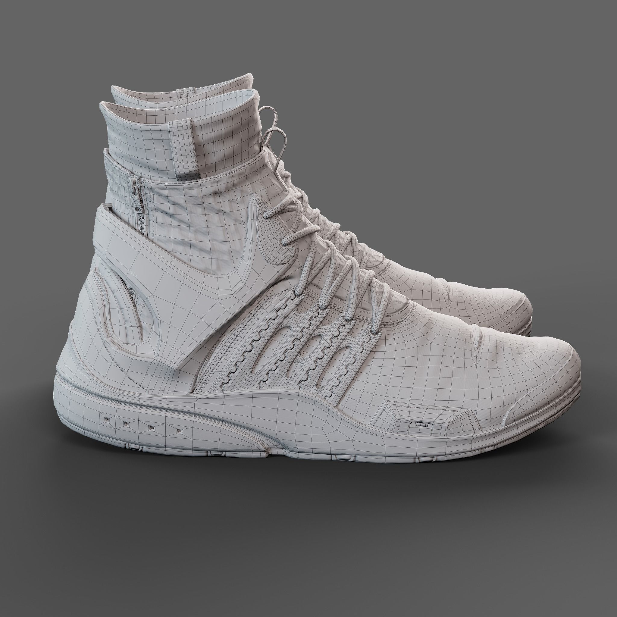 Realistic Cyberpunk Sport Shoes 3D model_21