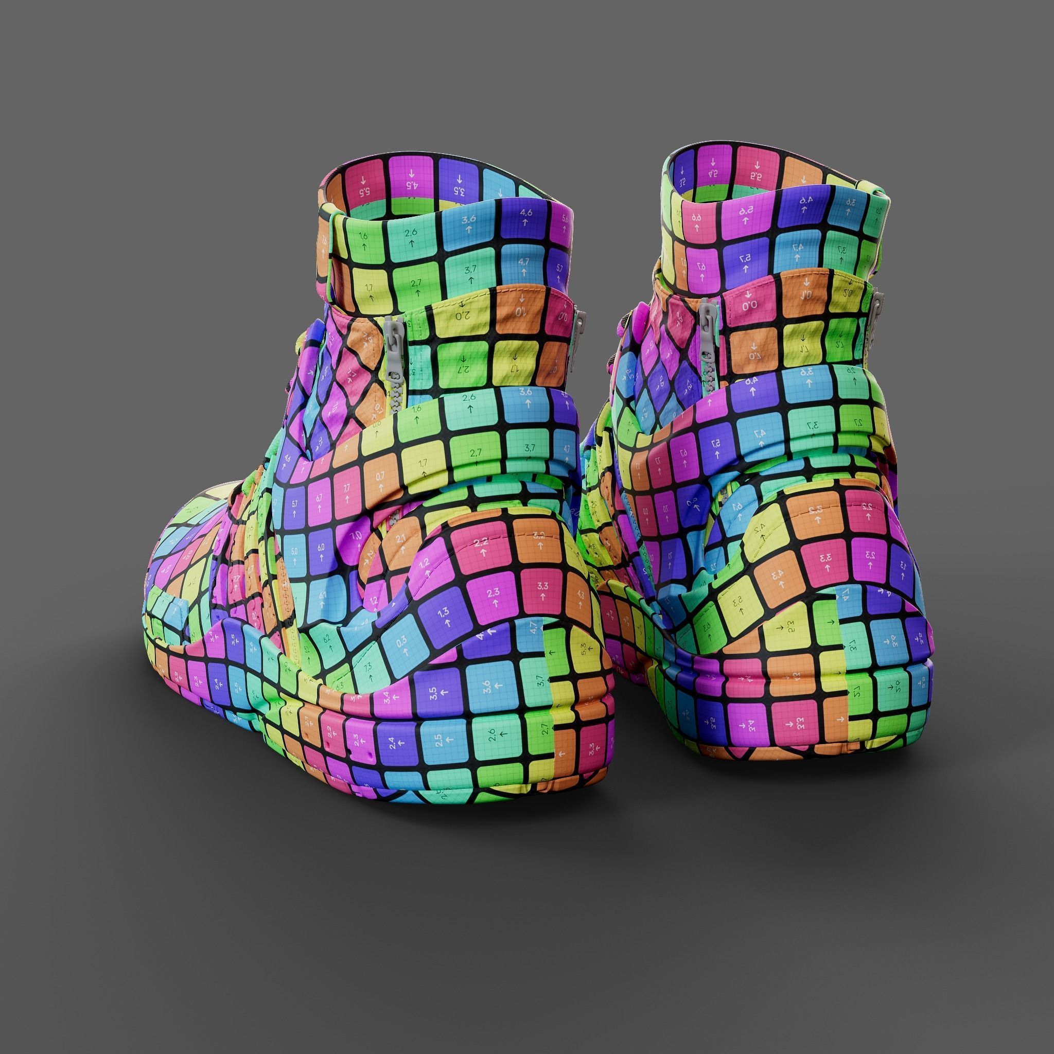 Realistic Cyberpunk Sport Shoes 3D model_28