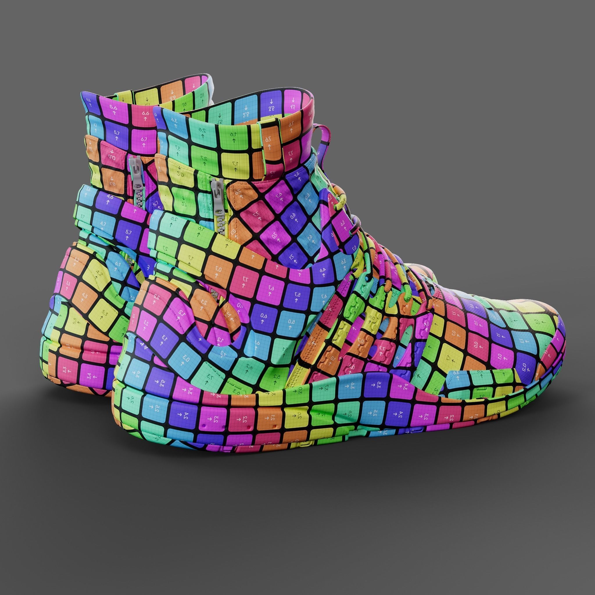 Realistic Cyberpunk Sport Shoes 3D model_31