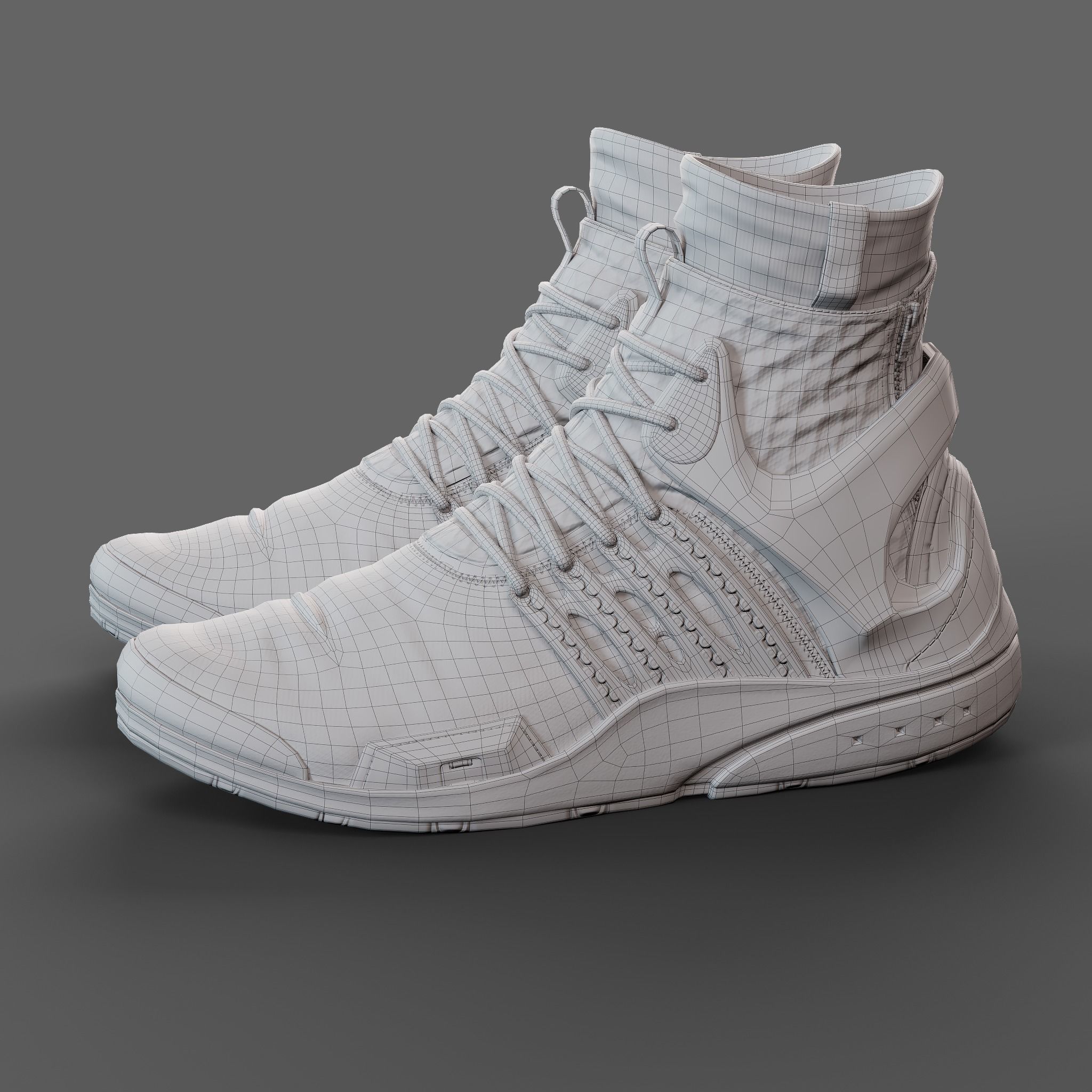Realistic Cyberpunk Sport Shoes 3D model_14