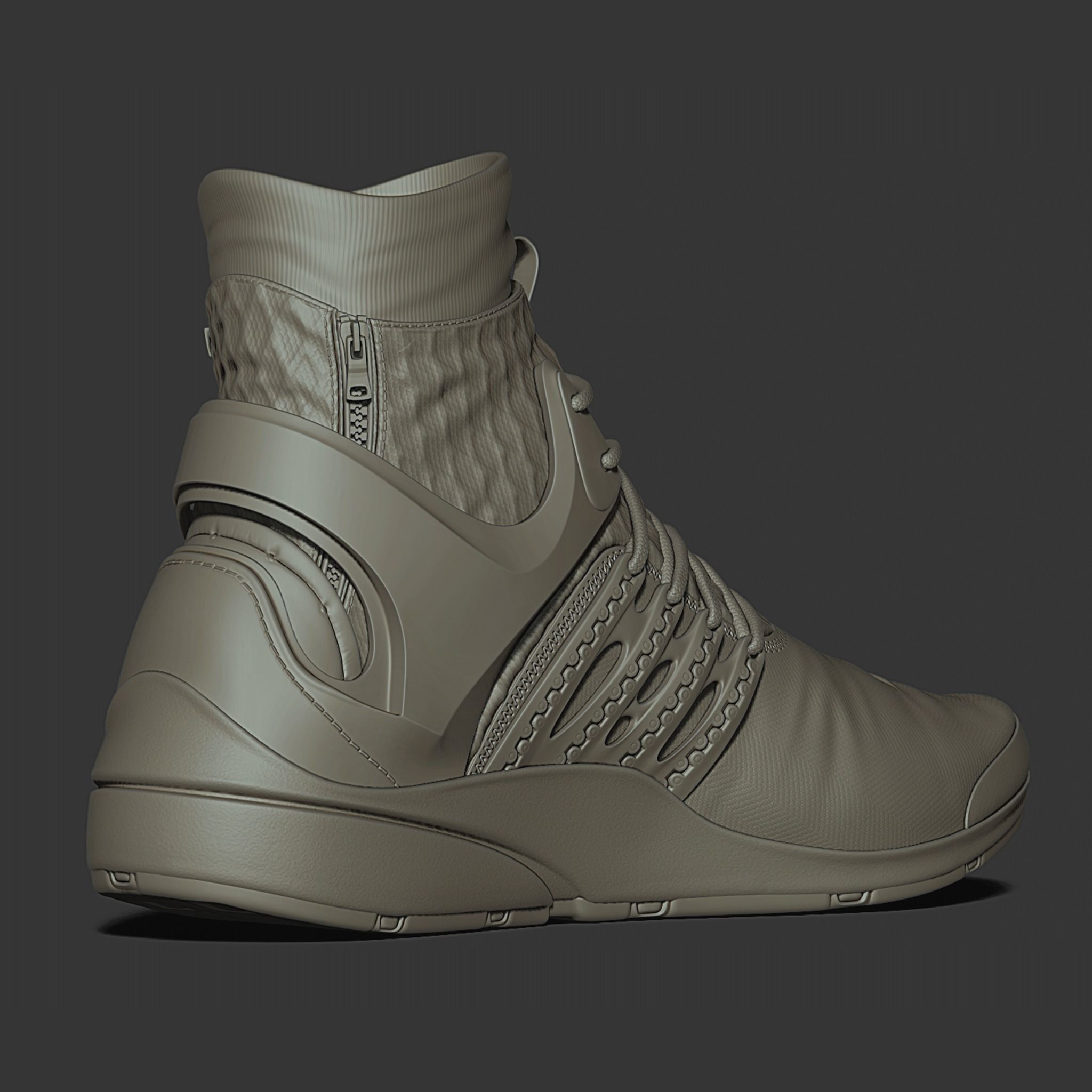Realistic Cyberpunk Sport Shoes 3D model_12