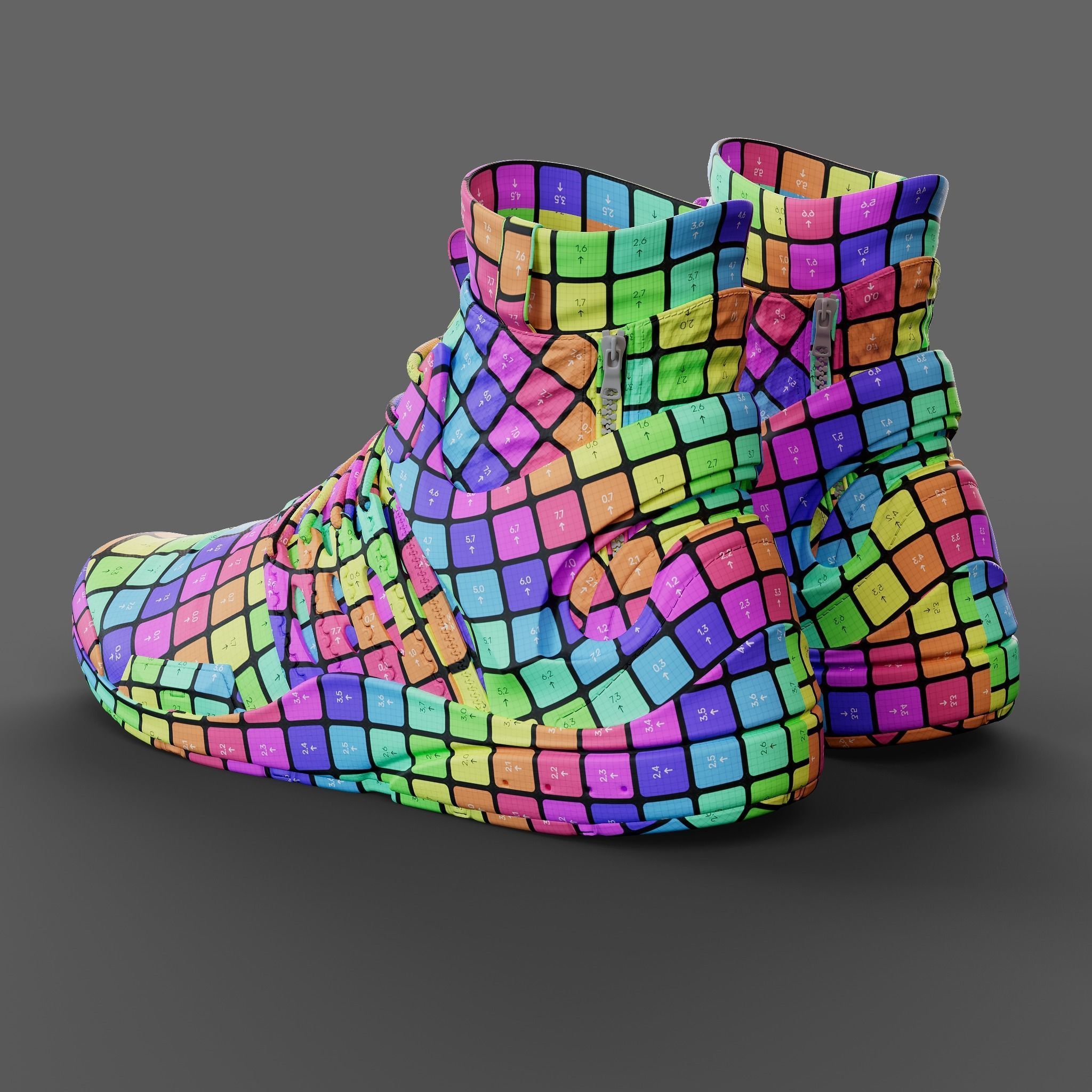 Realistic Cyberpunk Sport Shoes 3D model_27