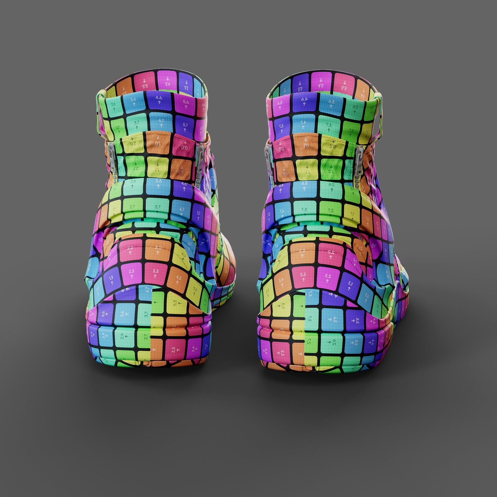Realistic Cyberpunk Sport Shoes 3D model_29