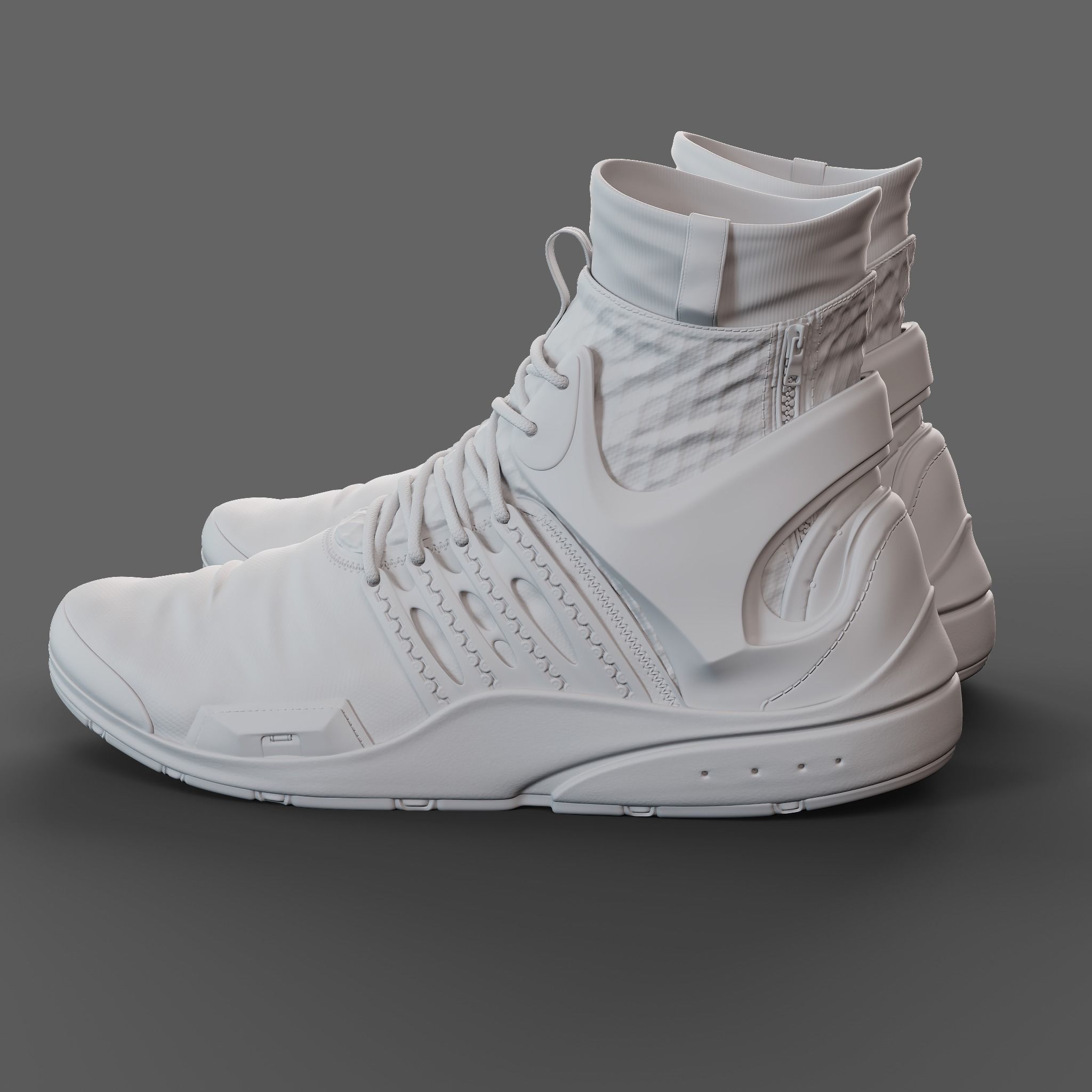 Realistic Cyberpunk Sport Shoes 3D model_2