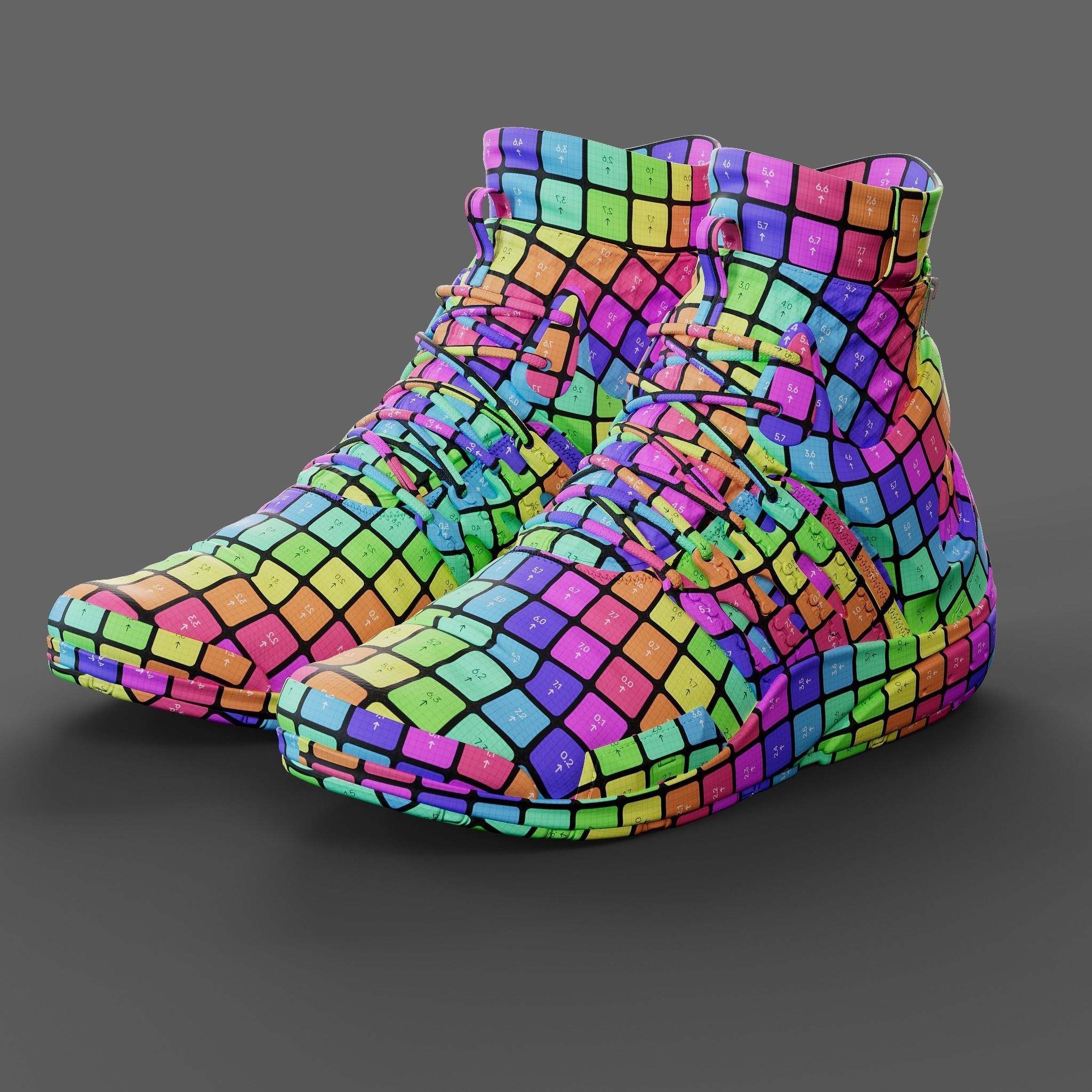 Realistic Cyberpunk Sport Shoes 3D model_24