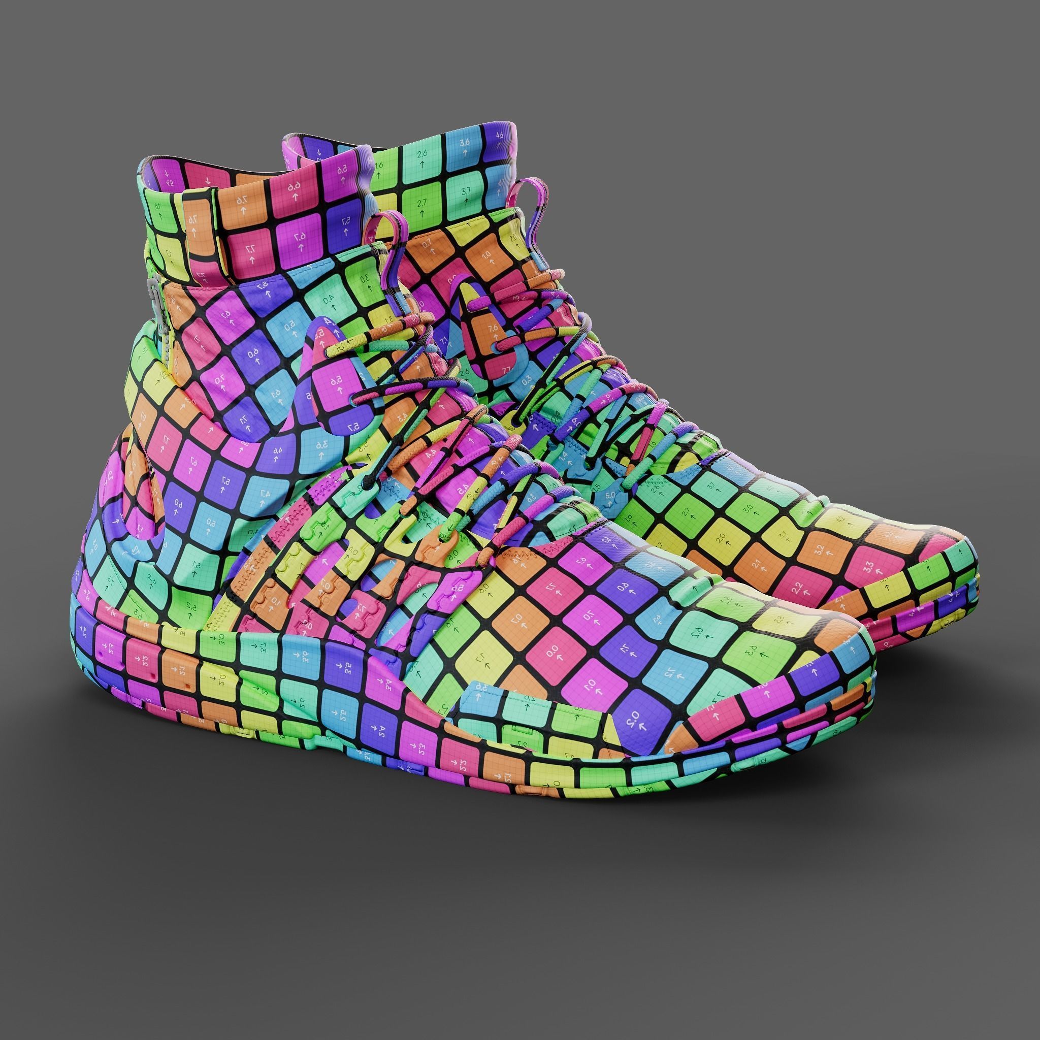 Realistic Cyberpunk Sport Shoes 3D model_33