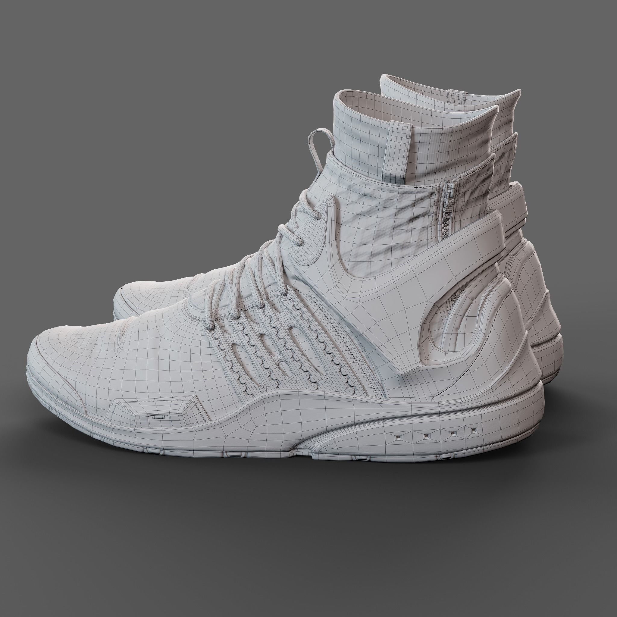 Realistic Cyberpunk Sport Shoes 3D model_15