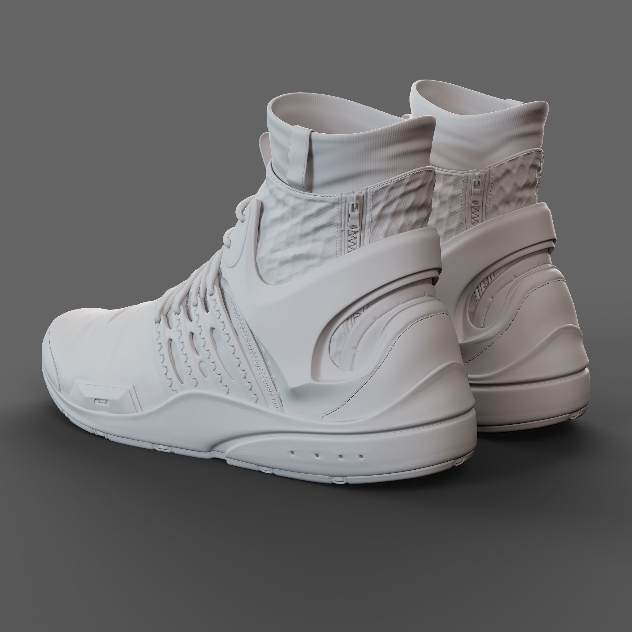 Realistic Cyberpunk Sport Shoes 3D model_3