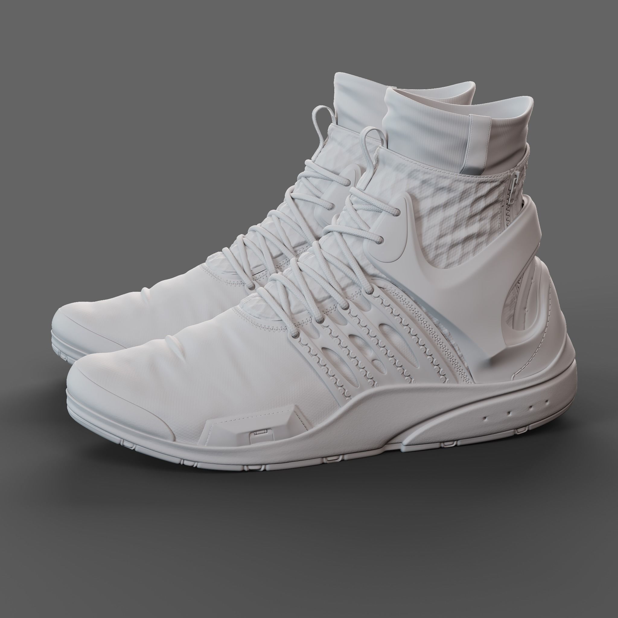 Realistic Cyberpunk Sport Shoes 3D model_1