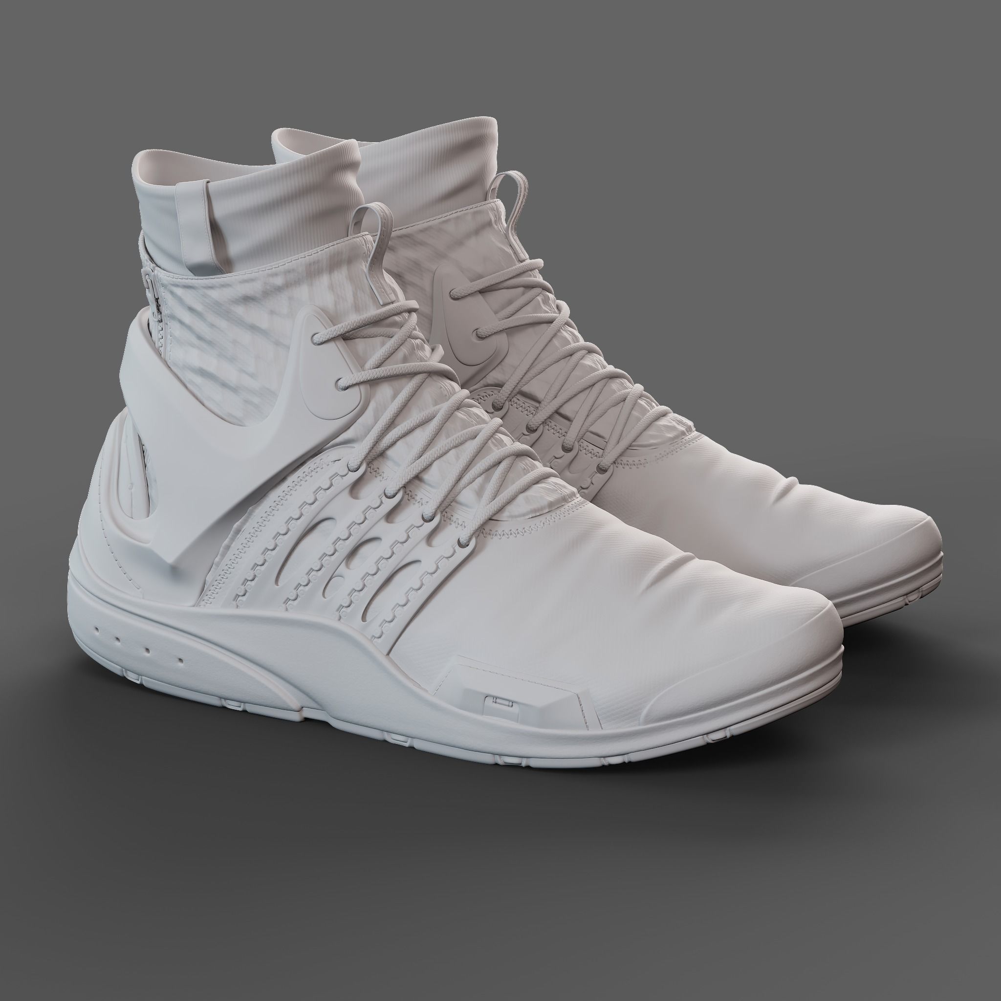 Realistic Cyberpunk Sport Shoes 3D model_9
