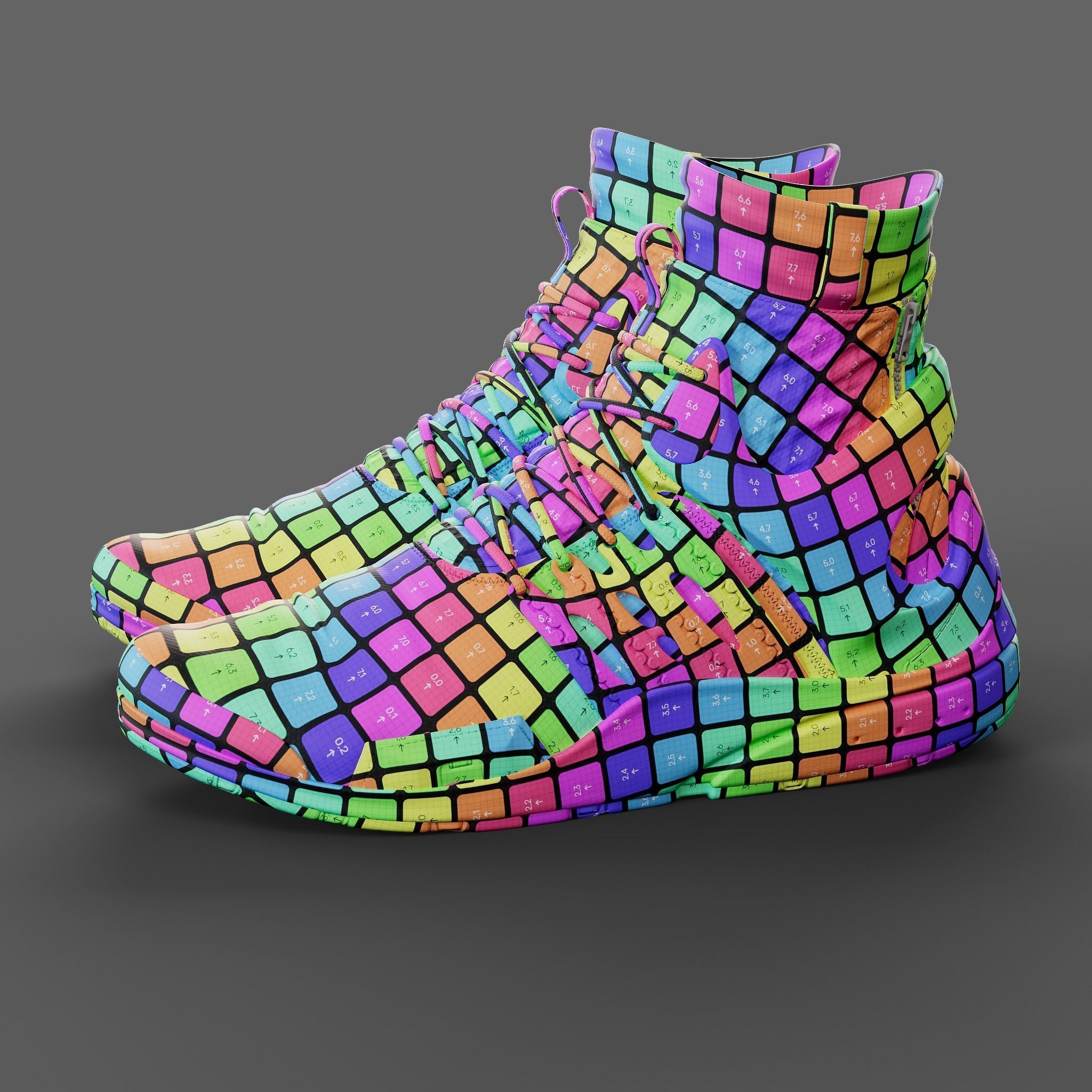 Realistic Cyberpunk Sport Shoes 3D model_25