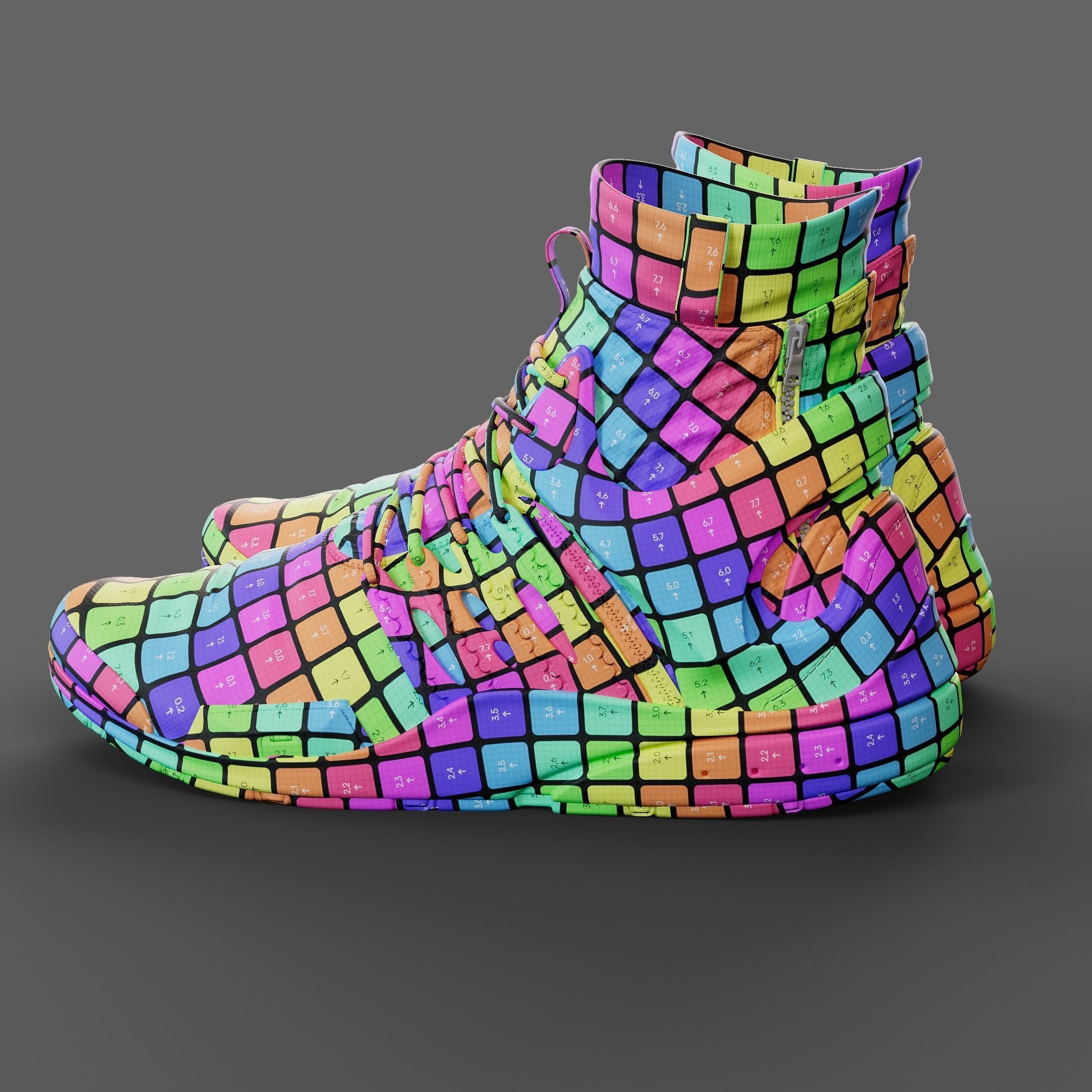 Realistic Cyberpunk Sport Shoes 3D model_26
