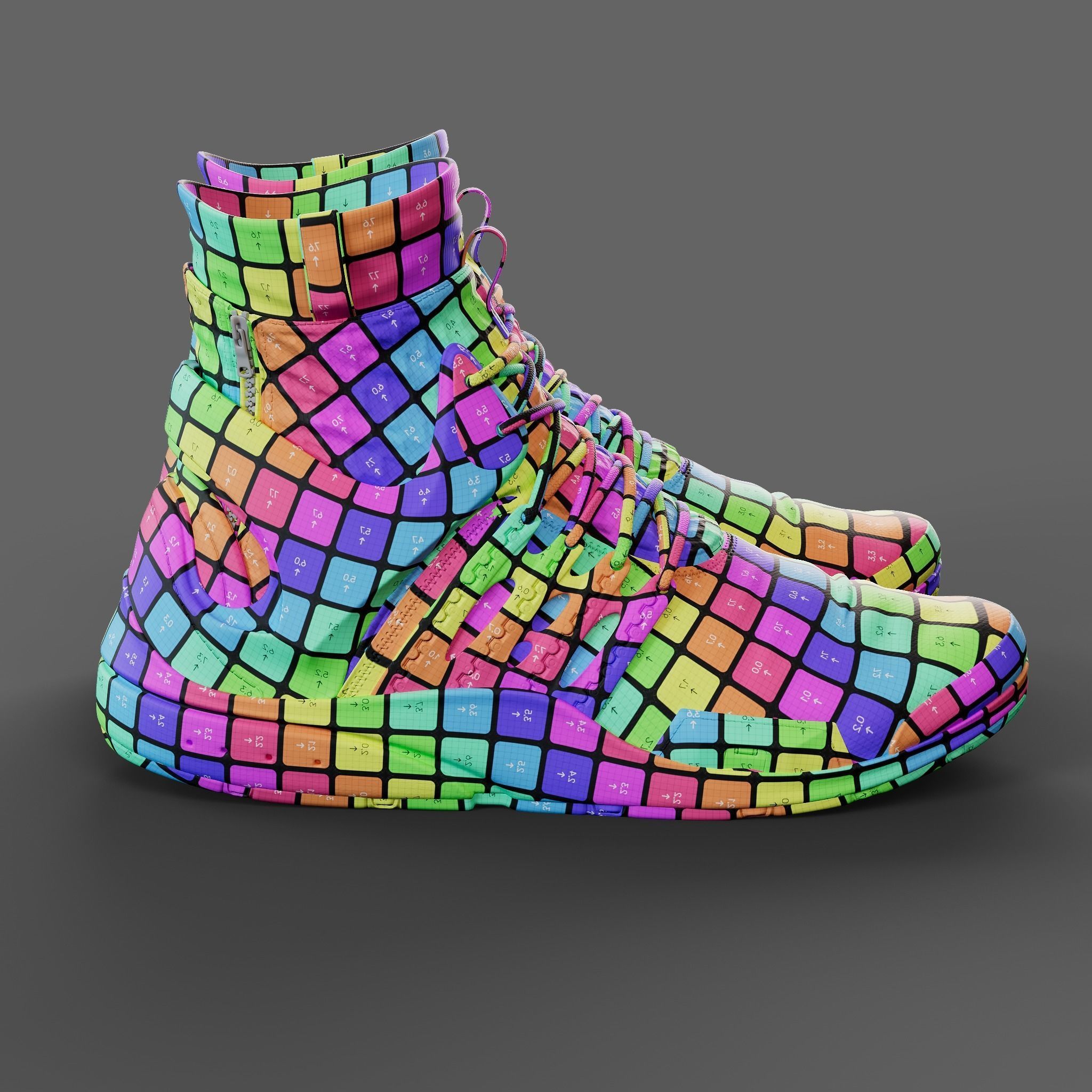 Realistic Cyberpunk Sport Shoes 3D model_32