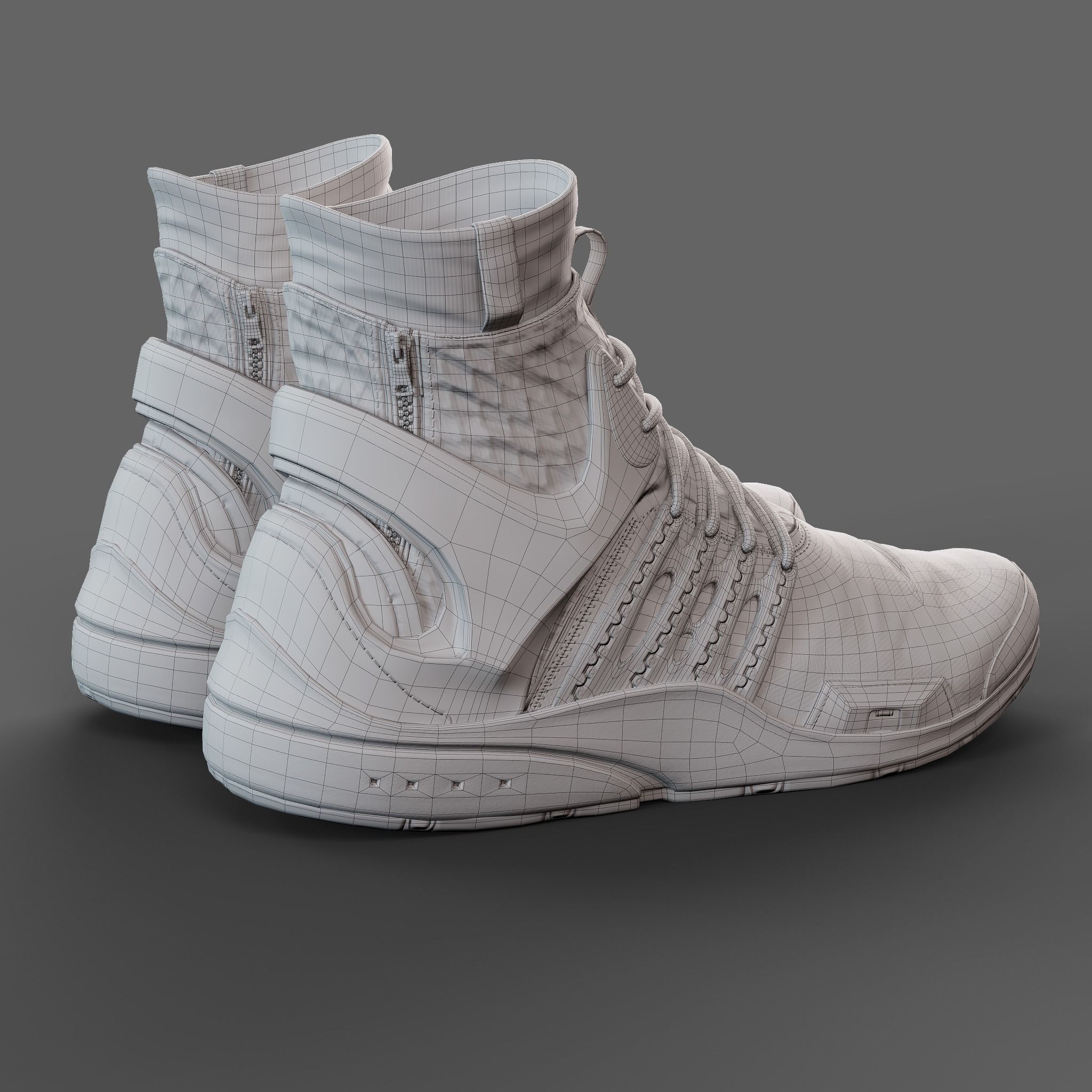 Realistic Cyberpunk Sport Shoes 3D model_20