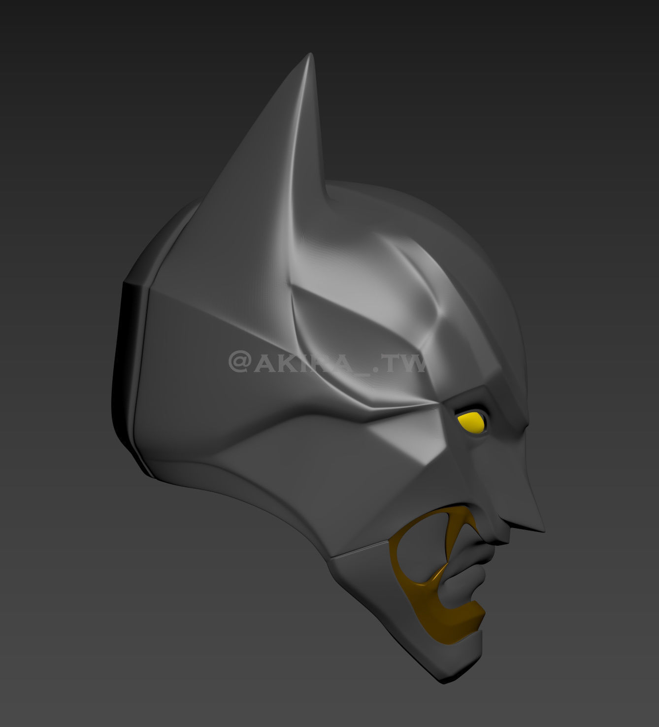 Batman Samurai Helmet Cosplay 3D print model_7