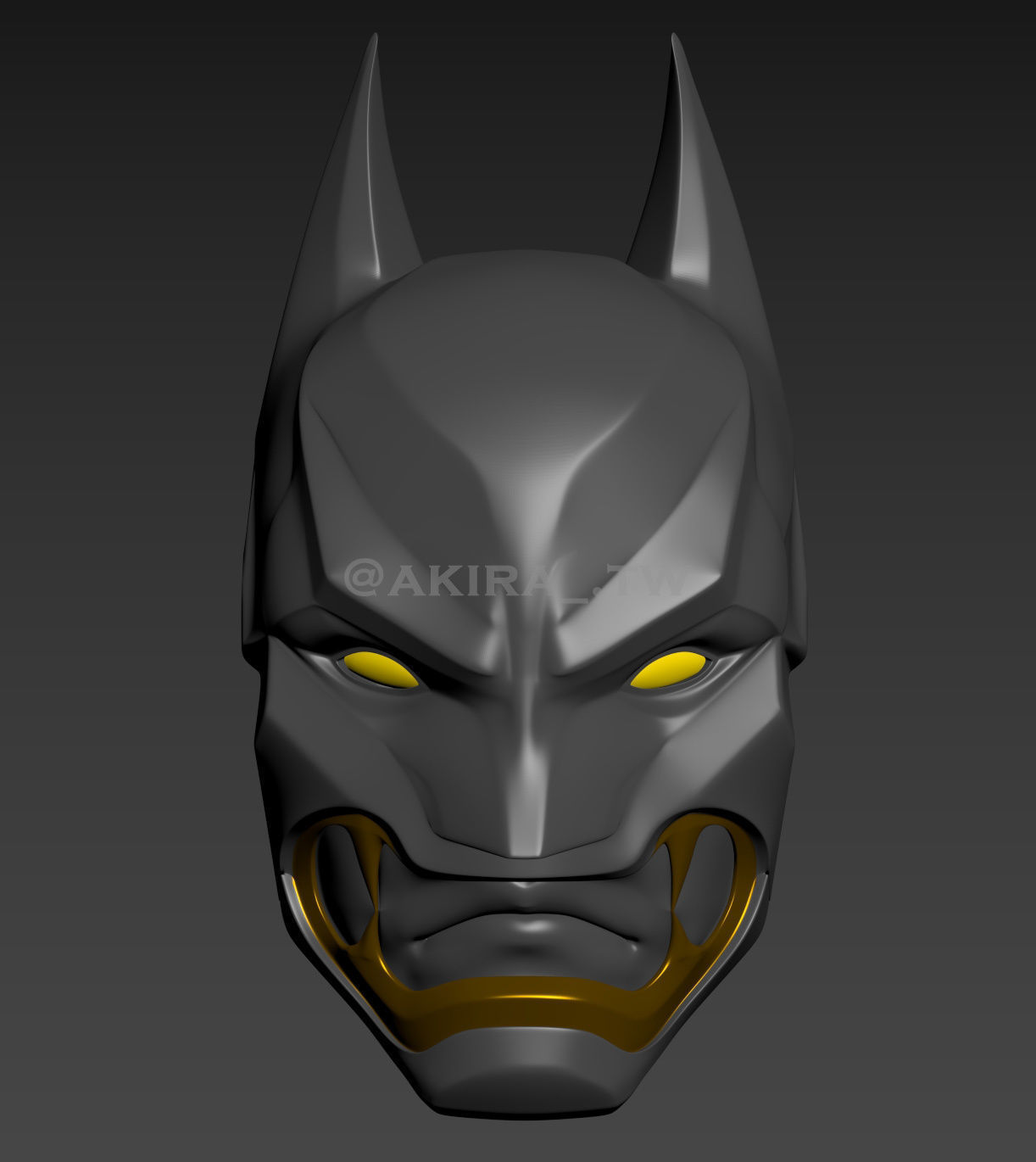 Batman Samurai Helmet Cosplay 3D print model_1