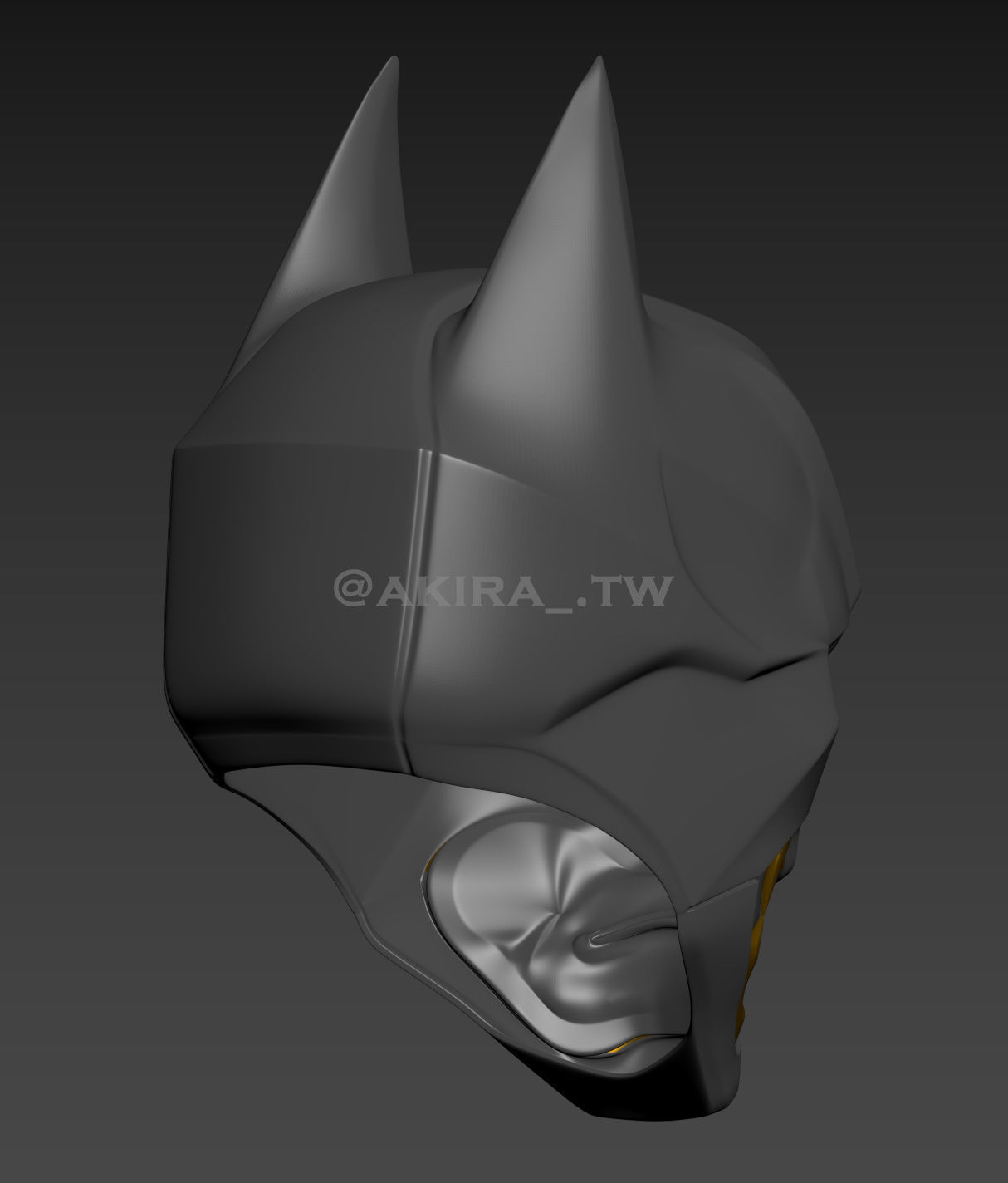 Batman Samurai Helmet Cosplay 3D print model_9