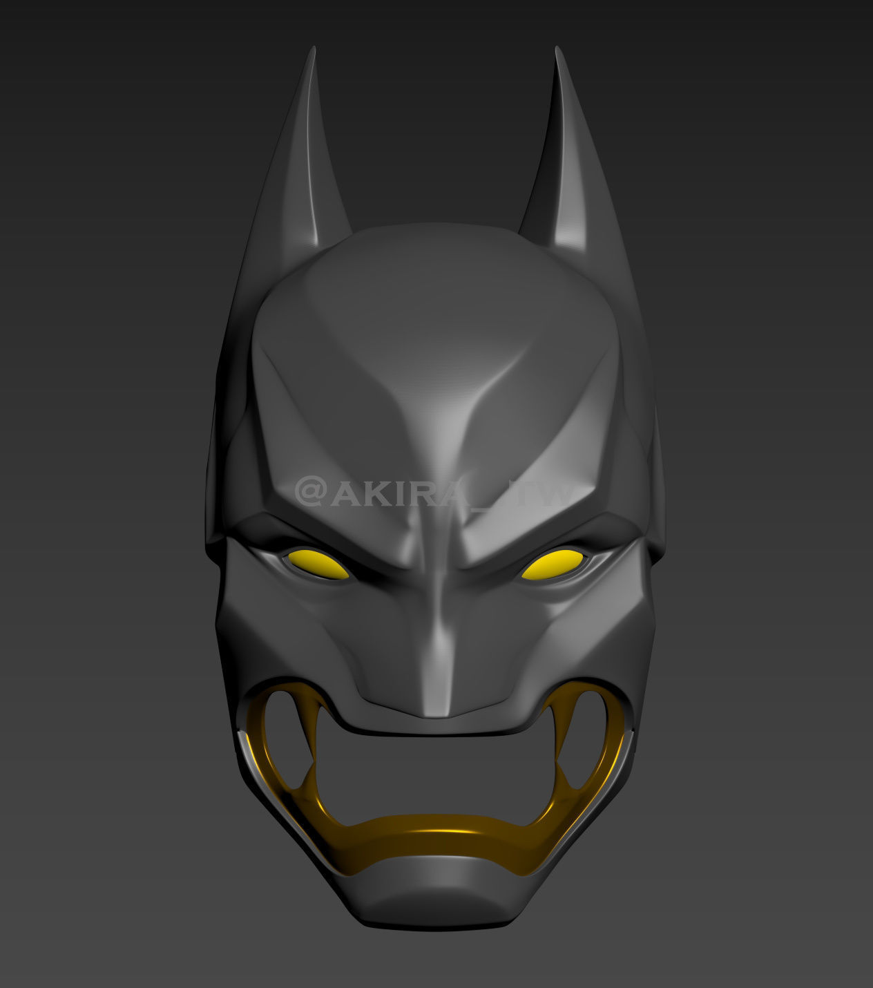 Batman Samurai Helmet Cosplay 3D print model_3