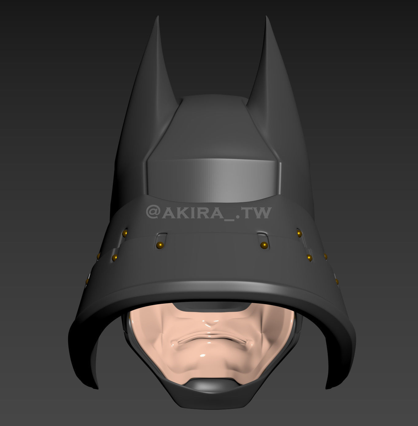 Batman Samurai Helmet Cosplay 3D print model_10