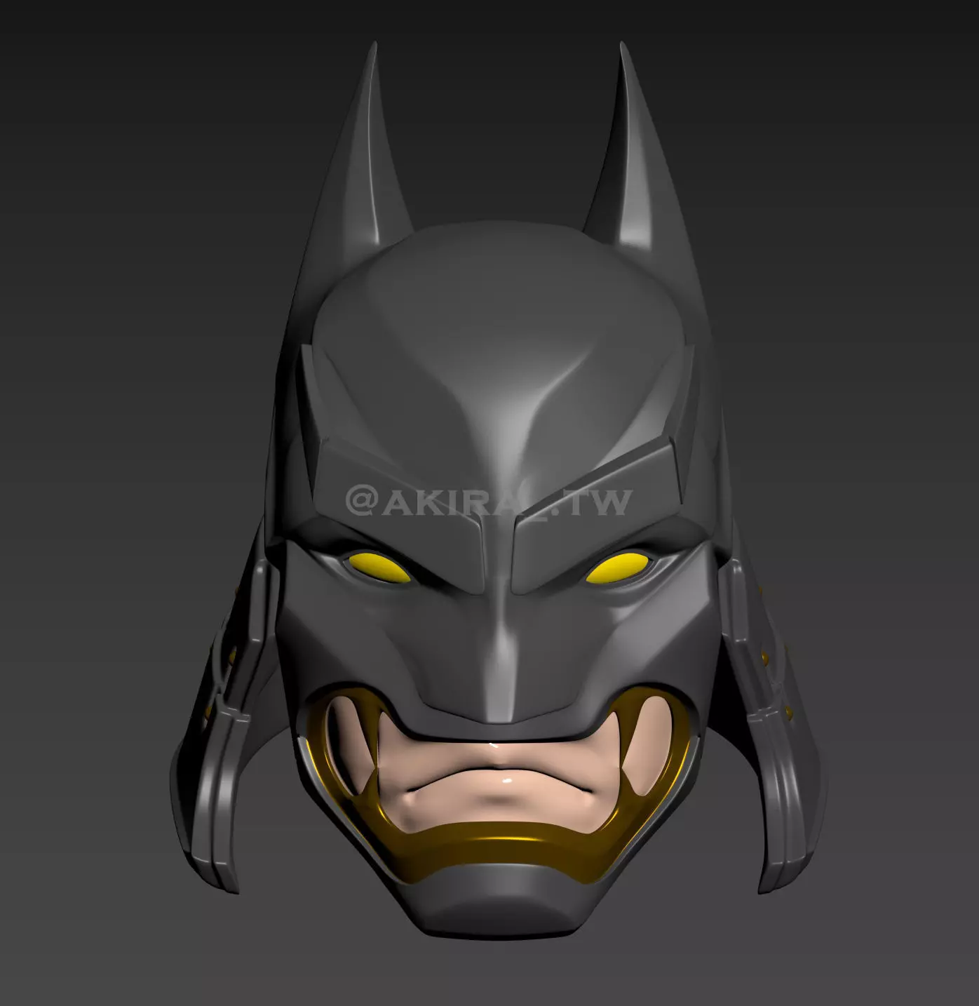 Batman Samurai Helmet Cosplay 3D print model_0