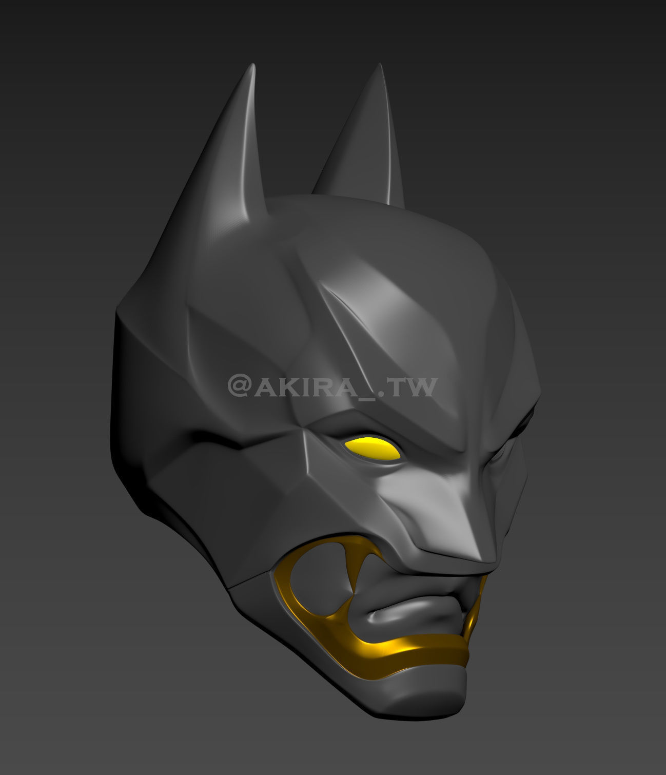 Batman Samurai Helmet Cosplay 3D print model_5