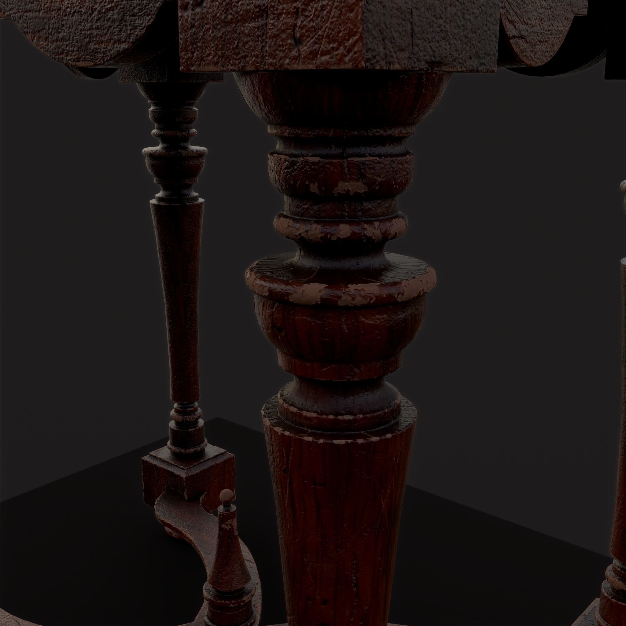 Quality Medieval Elegant End Table Low-poly 3D model_21